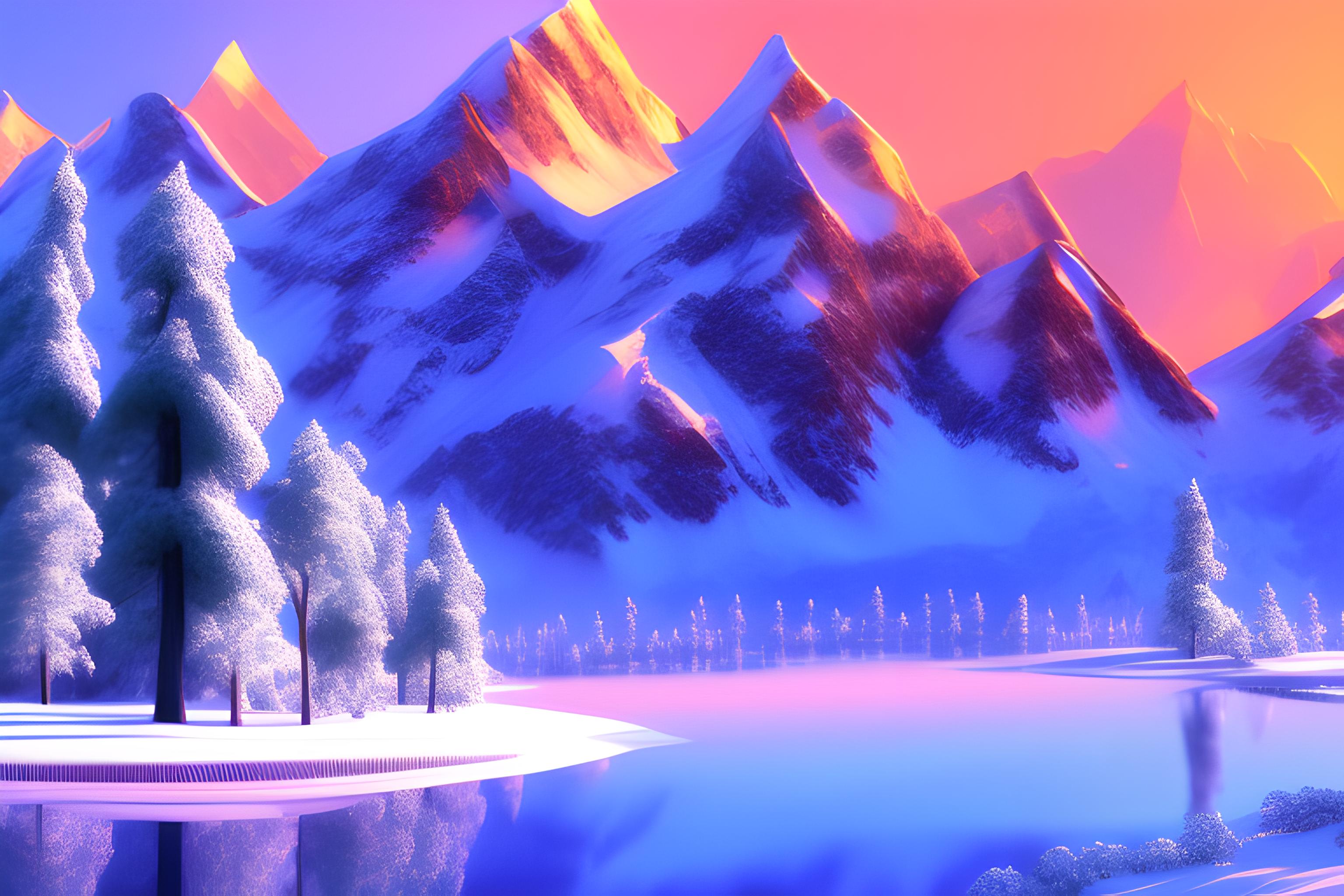 snowy mountains